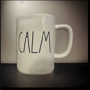 💕 Rae Dunn by Magenta White Glossy 16oz CALM Mug